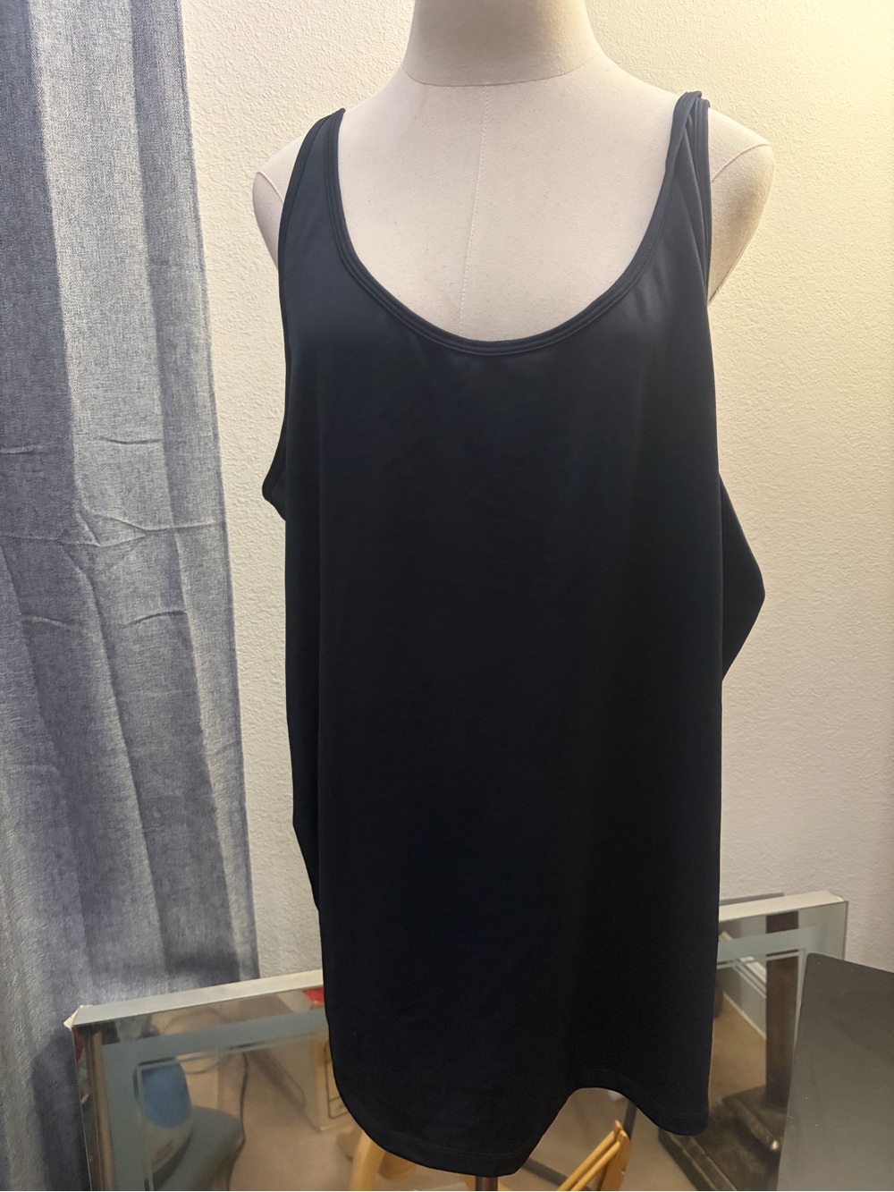 Maggie Barnes (Black & Purple) Scoop Neck Chemise Tanks
